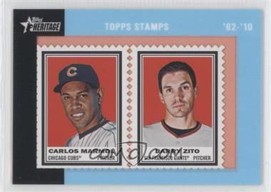 2011 Topps Heritage - Encased Stamps #CMBZ - Carlos Marmol, Barry Zito /62
