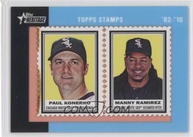 2011 Topps Heritage - Encased Stamps #PKMR - Paul Konerko, Manny Ramirez /62