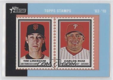 2011 Topps Heritage - Encased Stamps #TLCR - Tim Lincecum, Carlos Ruiz /62