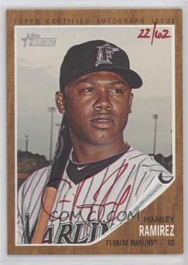 2011 Topps Heritage - Real One Autographs - Special Edition Red Ink #ROA-HR - Hanley Ramirez /62