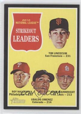 2011 Topps Heritage - Retail - Black Border #C15 - League Leaders - Tim Lincecum, Roy Halladay, Ubaldo Jimenez, Adam Wainwright