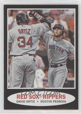 2011 Topps Heritage - Retail - Black Border #C71 - Red Sox Rippers (David Ortiz, Dustin Pedroia)