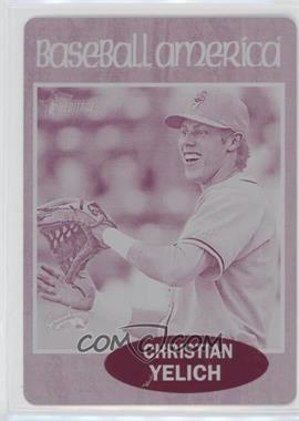 2011 Topps Heritage Minor League Edition - [Base] - Printing Plate Magenta #243 - Baseball America Minor League All-Star - Christian Yelich /1