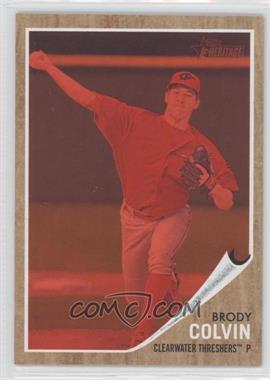 2011 Topps Heritage Minor League Edition - [Base] - Red Tint #128 - Brody Colvin /620