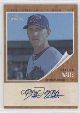 2011 Topps Heritage Minor League Edition - Real One Autographs - Blue Tint #RA-DW - Dakota Watts /99