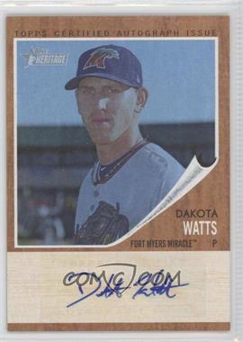 2011 Topps Heritage Minor League Edition - Real One Autographs - Blue Tint #RA-DW - Dakota Watts /99