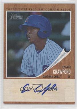 2011 Topps Heritage Minor League Edition - Real One Autographs - Blue Tint #RA-EC2 - Evan Crawford (Outfielder) /99