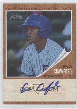 2011 Topps Heritage Minor League Edition - Real One Autographs - Blue Tint #RA-EC2 - Evan Crawford (Outfielder) /99