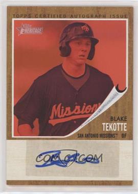 2011 Topps Heritage Minor League Edition - Real One Autographs - Red Tint #RA-BT - Blake Tekotte /25