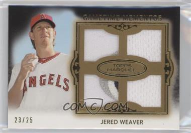 2011 Topps Marquee - Gametime Mementos Quad Relics - Gold #GMQR-50 - Jered Weaver /25