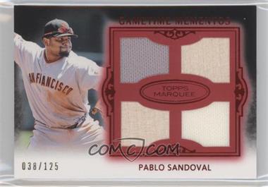 2011 Topps Marquee - Gametime Mementos Quad Relics - Red #GMQR-33 - Pablo Sandoval /150