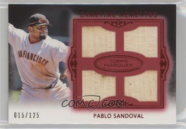 2011 Topps Marquee - Gametime Mementos Quad Relics - Red #GMQR-33 - Pablo Sandoval /150