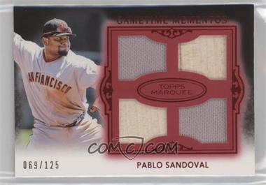 2011 Topps Marquee - Gametime Mementos Quad Relics - Red #GMQR-33 - Pablo Sandoval /150