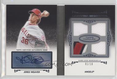 2011 Topps Marquee - Gametime Mementos Quad Relics Signature Booklet #GMQ-15 - Jered Weaver /10