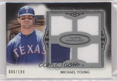 2011 Topps Marquee - Gametime Mementos Quad Relics #GMQR-28 - Michael Young /199