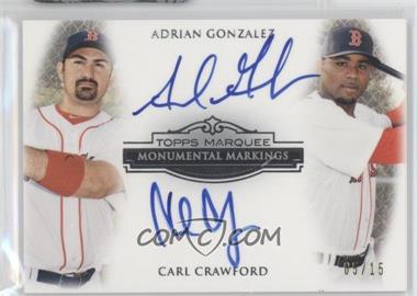 2011 Topps Marquee - Monumental Markings Dual #MMD-GC - Adrian Gonzalez, Carl Crawford /15