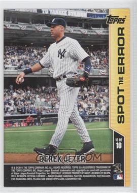 2011 Topps Opening Day - Spot the Error #10 - Derek Jeter