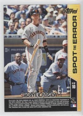 2011 Topps Opening Day - Spot the Error #9 - Buster Posey