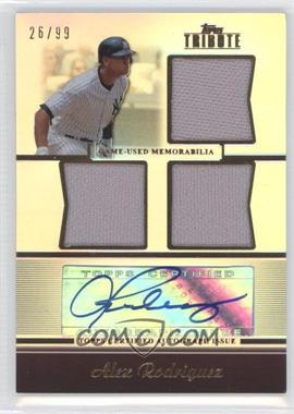 2011 Topps Tribute - Triple Relic - Autographs #TATR-AR - Alex Rodriguez /99