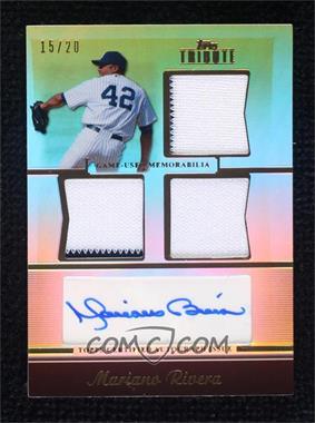 2011 Topps Tribute - Triple Relic - Gold Autographs #TATR-MR - Mariano Rivera /20 [EX to NM]