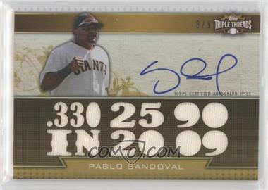 2011 Topps Triple Threads - Autograph Relic - Gold #TTAR-84 - Pablo Sandoval /9