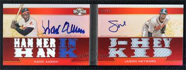 2011 Topps Triple Threads - Autograph Relic Pairs #TTARP-1 - Hank Aaron, Jason Heyward /18
