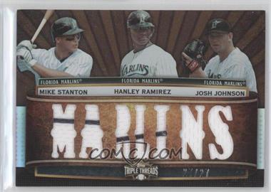 2011 Topps Triple Threads - Relic Combos - Sepia #TTRC-14 - Giancarlo Stanton, Hanley Ramirez, Josh Johnson /27