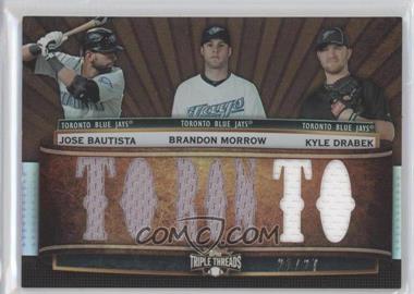 2011 Topps Triple Threads - Relic Combos - Sepia #TTRC-29 - Jose Bautista, Brandon Morrow, Kyle Drabek /27