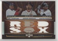 Carl Crawford, Adrian Gonzalez, Dustin Pedroia #/27