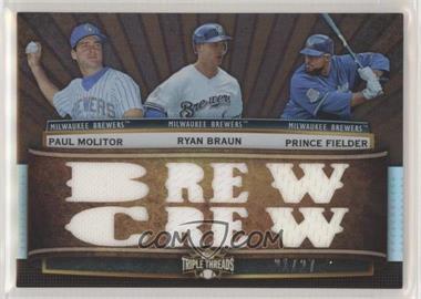 2011 Topps Triple Threads - Relic Combos - Sepia #TTRC-57 - Paul Molitor, Ryan Braun, Prince Fielder /27