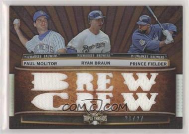 2011 Topps Triple Threads - Relic Combos - Sepia #TTRC-57 - Paul Molitor, Ryan Braun, Prince Fielder /27