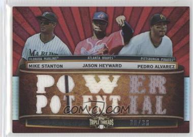 2011 Topps Triple Threads - Relic Combos #TTRC-24 - Jason Heyward, Pedro Alvarez, Giancarlo Stanton /36