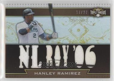 2011 Topps Triple Threads - Triple Relics - Sepia #TTR-59 - Hanley Ramirez /27 [EX to NM]