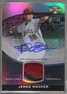 2011 Topps Triple Threads - Unity Autograph Relic - Sapphire #TTUAR-93 - Jered Weaver /10 [Noted]