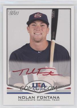 2011 Topps USA Baseball Team - Autographs - Red Ink #USA-A6.1 - Nolan Fontana /99 [EX to NM]