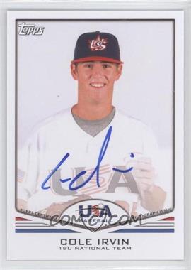 2011 Topps USA Baseball Team - Autographs #USA-A55 - Cole Irvin