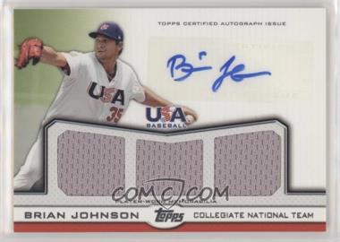 2011 Topps USA Baseball Team - Triple Relics - Autographs #ATR-BJ - Brian Johnson /214