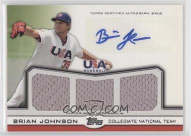 2011 Topps USA Baseball Team - Triple Relics - Autographs #ATR-BJ - Brian Johnson /214
