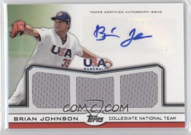 2011 Topps USA Baseball Team - Triple Relics - Autographs #ATR-BJ - Brian Johnson /214