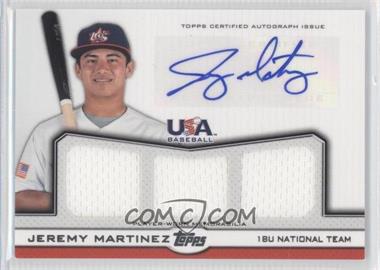 2011 Topps USA Baseball Team - Triple Relics - Autographs #ATR-JM - Jeremy Martinez /214