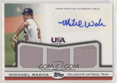 2011 Topps USA Baseball Team - Triple Relics - Autographs #ATR-MW - Michael Wacha /214