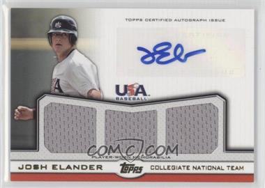 2011 Topps USA Baseball Team - Triple Relics - Gold Autographs #ATR-JE - Josh Elander /10