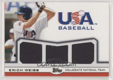 2011 Topps USA Baseball Team - Triple Relics - Gold #TR-EW - Erich Weiss /10