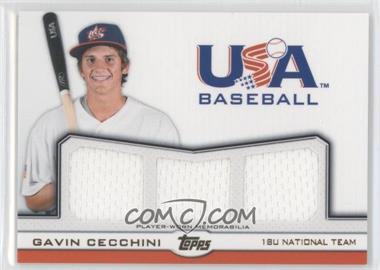 2011 Topps USA Baseball Team - Triple Relics - Gold #TR-GC - Gavin Cecchini /10