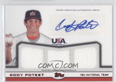 2011 Topps USA Baseball Team - Triple Relics - Red Autographs #ATR-CP - Cody Poteet /25