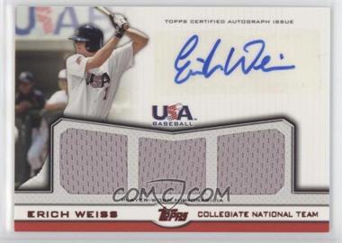 2011 Topps USA Baseball Team - Triple Relics - Red Autographs #ATR-EW - Erich Weiss /25