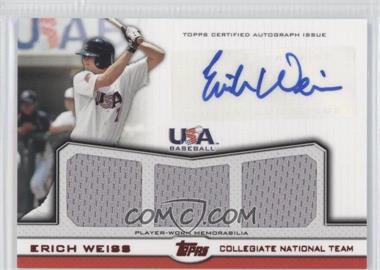 2011 Topps USA Baseball Team - Triple Relics - Red Autographs #ATR-EW - Erich Weiss /25
