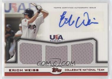 2011 Topps USA Baseball Team - Triple Relics - Red Autographs #ATR-EW - Erich Weiss /25