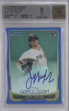 2012 Bowman - [Base] - Chrome Blue Refractor Rookie Autographs #204 - Jeff Locke /250 [BGS 9 MINT]