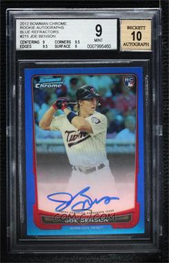 2012 Bowman - [Base] - Chrome Blue Refractor Rookie Autographs #215 - Joe Benson /250 [BGS 9 MINT]